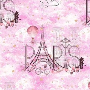 Paris Pink Clouds Je Taime 