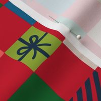 checkers / christmas gifts in teal coral lime red christmas 18 inch (24 inch wallpaper)