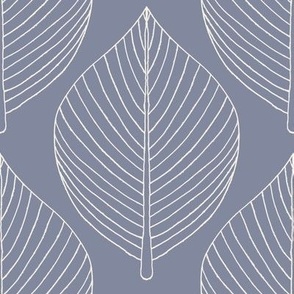 Jumbo scale Skeleton leaves in gunmetal and grey, for wallpaper and bed linen - neutral colours of taupe and off white, for large scale soft furnishings and home decor such as curtains, table cloths, sheets and duvet covers 