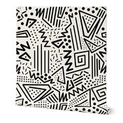 Large || Black & White Cream|| Monochrome Paint Marker Doodle Graffiti