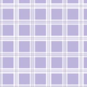 Minimalist Scandinavian checker plaid - retro seventies tartan design white on lilac purple SMALL