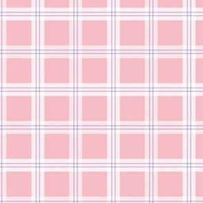 Minimalist Scandinavian checker plaid - retro seventies tartan design white on pink blush lilac girls palette SMALL