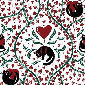 Funny Cats - Valentine Heart Balloons 