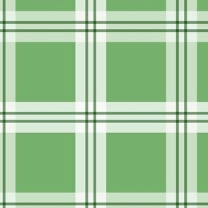 Minimalist Scandinavian Christmas checker plaid - retro seventies tartan design white st Patrick's Day green 