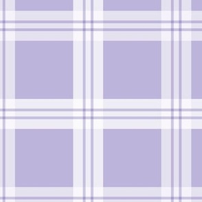 Minimalist Scandinavian checker plaid - retro seventies tartan design white on lilac purple