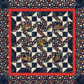 Star Gardeners 54" Square Quilt Top