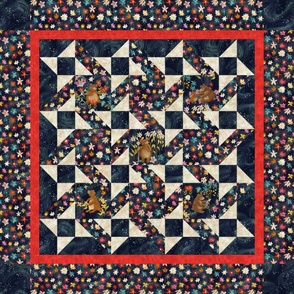 Star Gardeners 56" Square Quilt Top