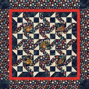 Star Gardeners 42" Square Quilt Top