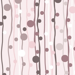 Wonky Lines and dots Candy Cane pink LARGE scale