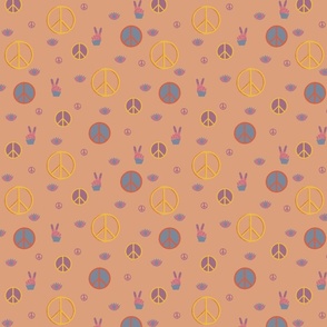 Groovy design with peace symbols