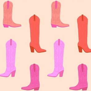 Cowboy Boots and Hats in Pink Wrapping Paper