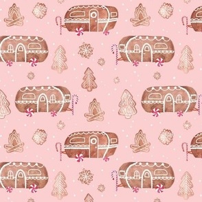 Gingerbread Campers Pink Small