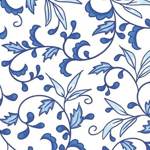 Blue Chinoiserie - Swirly twigs in 