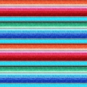 (micro scale) serape southwest stripes - bright blue -  C22