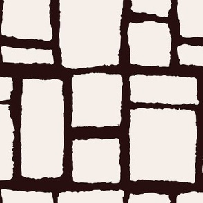 Large (3") || Black & Cream || Monochromatic Handdrawn Brick Wall