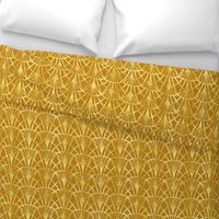 Art Deco mustard yellow gold lace thin fans Wallpaper