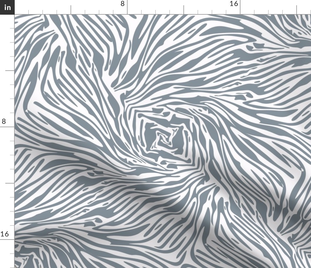 zerba swirls  - grey and white,  21" fabric repeat