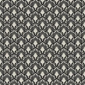 art deco peacock wallpaper grey and black S