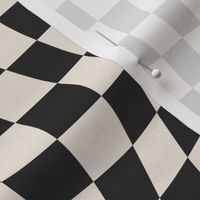 Black and Cream Swirly Checkers