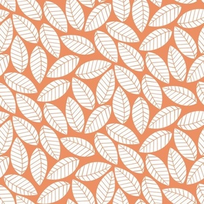 Leaves || White Leaves on Peach by Sarah Price