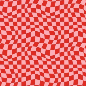 Red and Pink Swirly Checkers