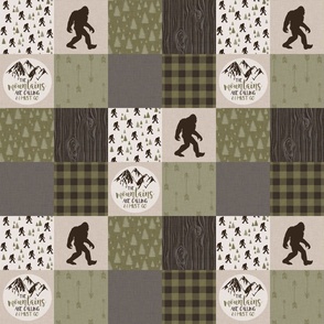 3 inch Bigfoot/The mountains are calling - wholecloth Cheater Quilt
