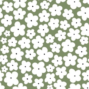 Daisy || White Daisies on Green || Daisy Age Collection by Sarah Price