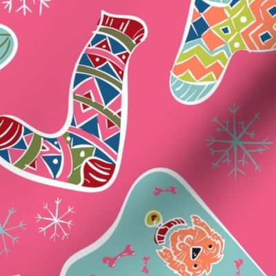 Christmas socks_pink
