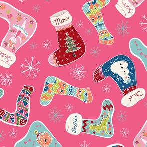 Christmas socks_pink