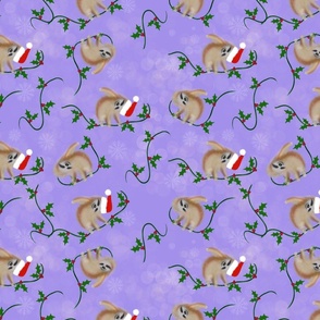 Christmas sloths in purple small