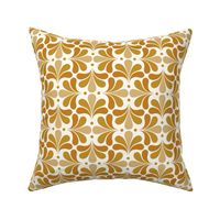 In Bloom Art Deco Geometric Floral- Classic Minimalist Flowers- Neutral Mid Century Modern Wallpaper- 20s- 70s Vintage- Natural- Mustard- Desert Sun- Honey- Gold sMini
