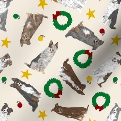 Tiny assorted Border Collies - Christmas