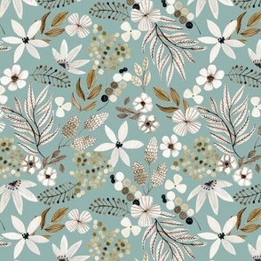 Neutral Floral (surf) 6” repeat, pattern 1