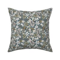 Neutral Floral (slate) 6” repeat, pattern 1