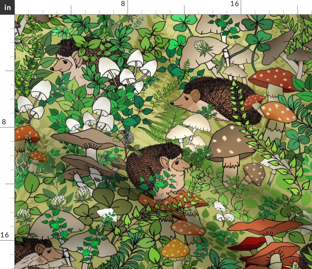 Hedgehog Hideaway in the Land of Wild Mushrooms (large scale) 