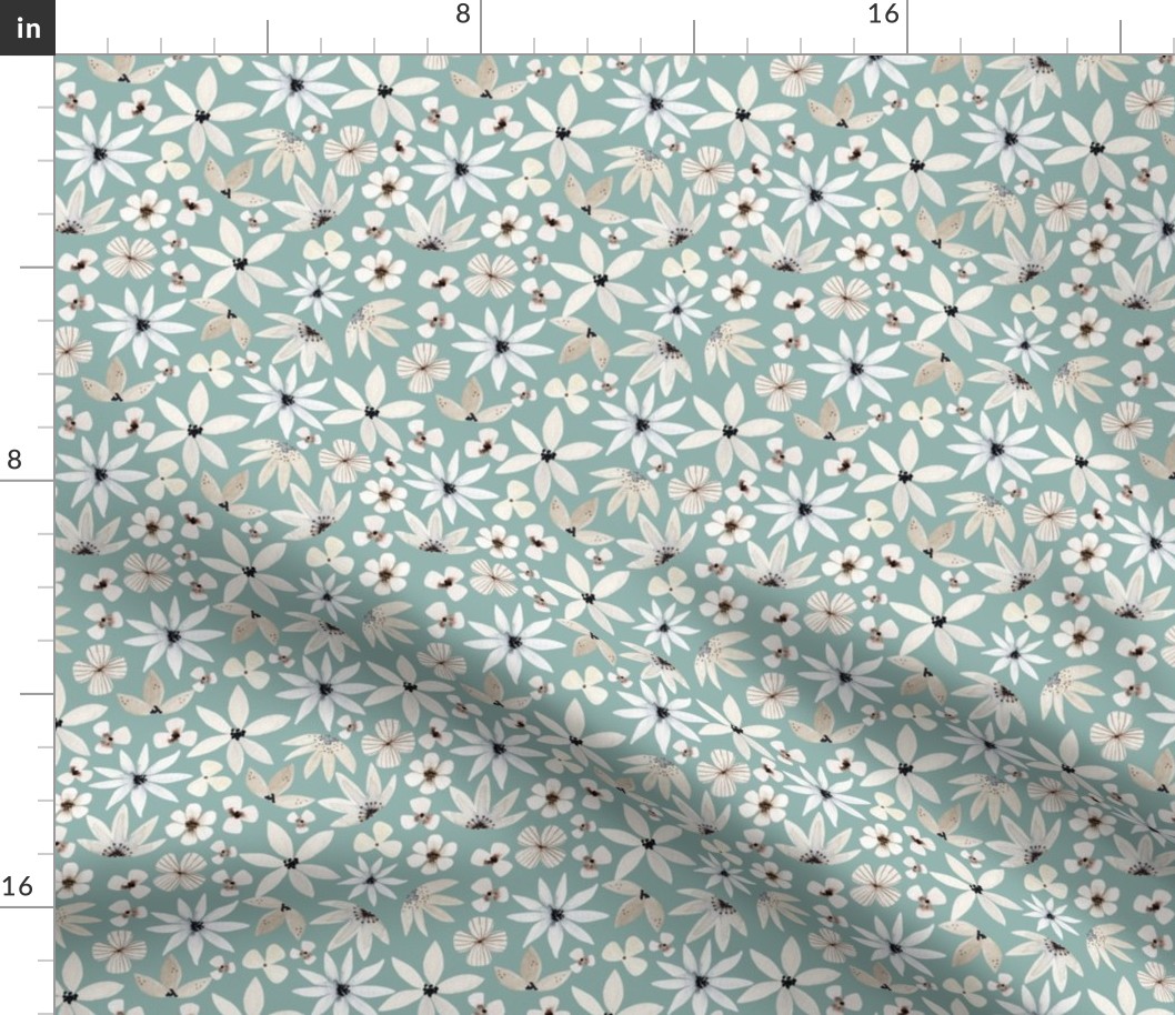 Neutral Floral (surf) 6” repeat, pattern 2