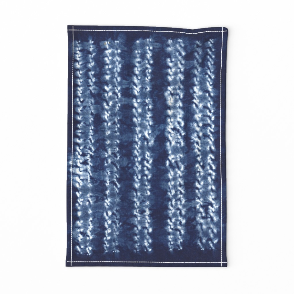 Textile Art Indigo Blue Shibori Dyed