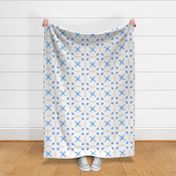 Multani Floral 1 blue squares large