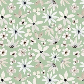 Neutral Floral (fresh parsley) 6” repeat, pattern 2