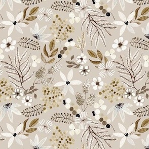 Neutral Floral (oyster) 6” repeat, pattern 1