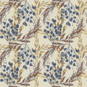 florals- brown blue yellow