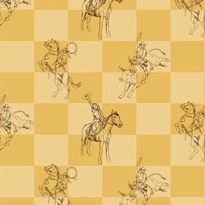 Checkered Rodeo in Butter - Western, Cowgirl, Country Western