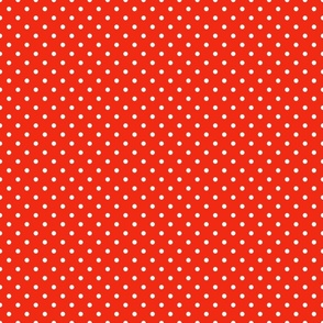 Small white polka dots on red background
