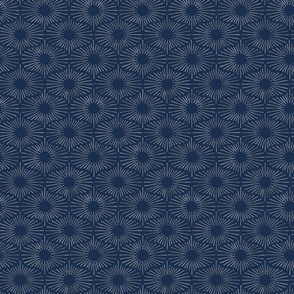 Art Deco Sunshine - Silver on Navy (Small Scale)