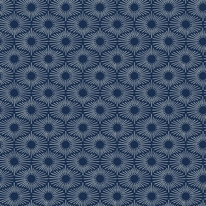 Art Deco Sunshine - Navy (Small Scale)