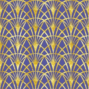 Art Deco very peri purple gold lace thin fans Wallpaper