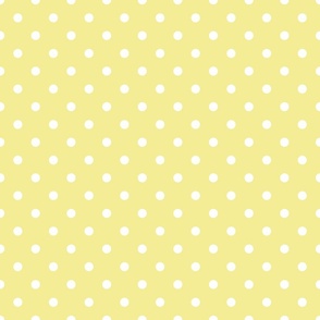 Small white polka dots on yellow background