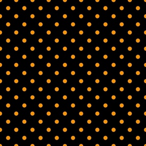 Small Orange Polka Dots on Black Background