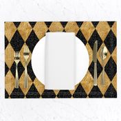 Harlequin Diamonds ~ Black and Antique  Gold ~ Sequins 