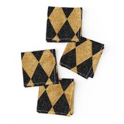 Harlequin Diamonds ~ Black and Antique  Gold ~ Sequins 